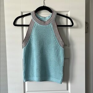 Madewell Blue Ribbed Sleeveless Tank Top